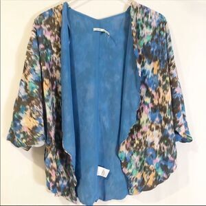 Kimchi Blue Womans Urban Outfitters Silky Kimono Abstract Floral SZ XS/S